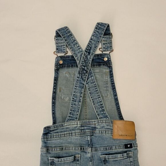 Lucky Brand Girls Shortalls Short Overalls Distressed Size 3T - Picture 7 of 7
